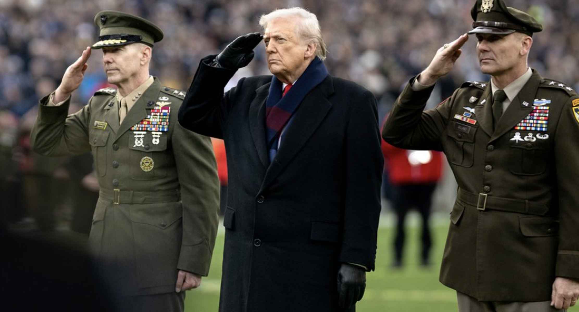 Donald Trump, en un acto militar compartido por la Casa Blanca.