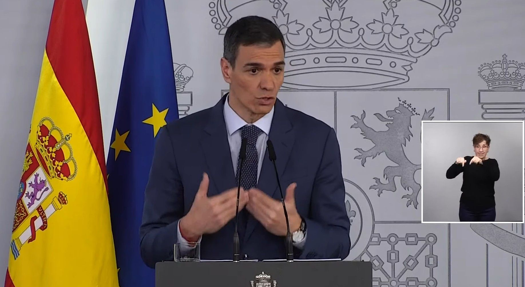 Pedro Sánchez, en rueda de prensa este viernes.