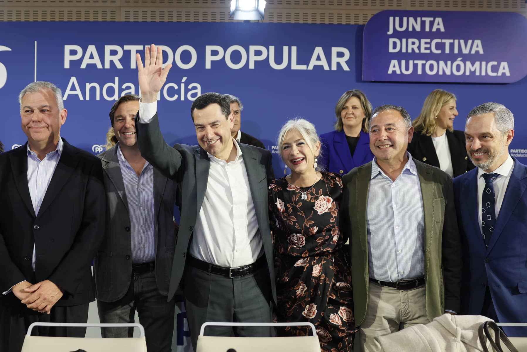 Juanma Moreno, este miércoles, en la Junta Directiva del PP A.