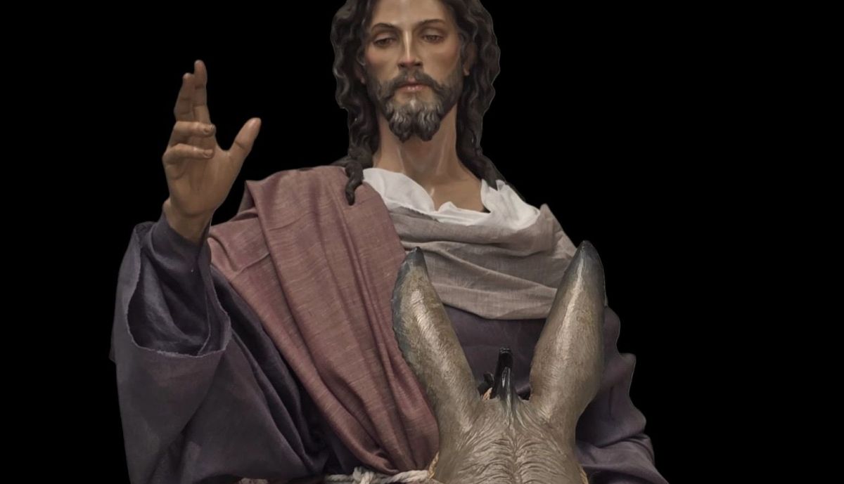 La imponente talla de la Borriquita de la hermandad de Humildad y Paciencia de Carmona, obra de José Antonio Navarro Arteaga.