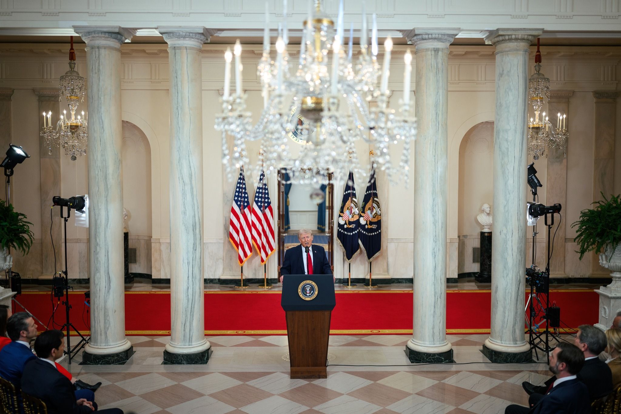 Trump en una comparecencia.