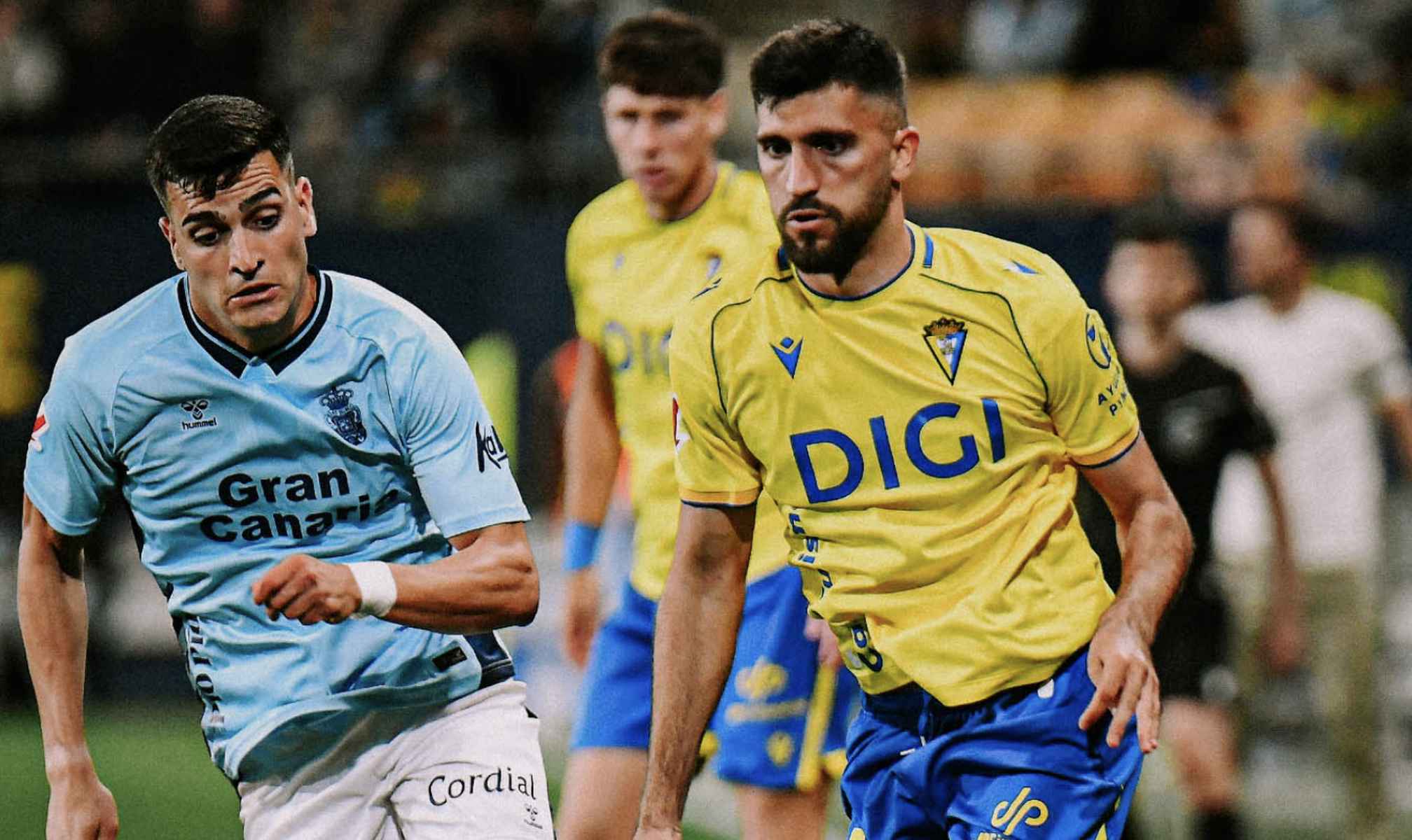Una imagen del partido entre Cádiz CF y UD Las Palmas. CÁDIZ CF