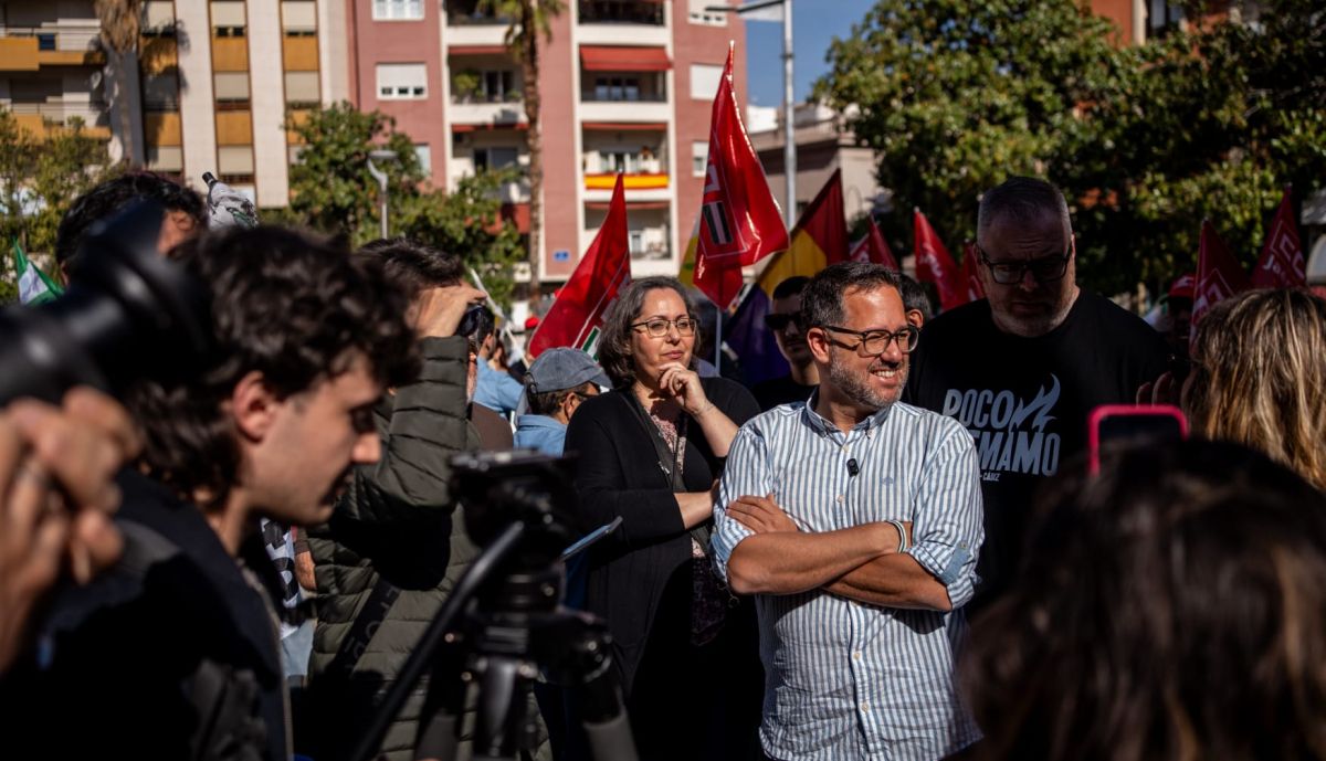 José Ignacio García, de Adelante, en el Primero de Mayo en Jaén.