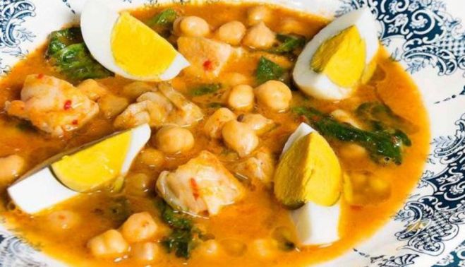Plato de potaje de cuaresma.