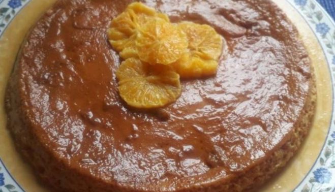Flan de naranjas.