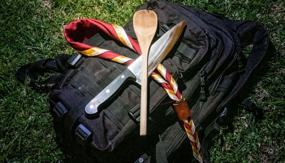 Equipamiento para cocinar en campamentos de scouts.