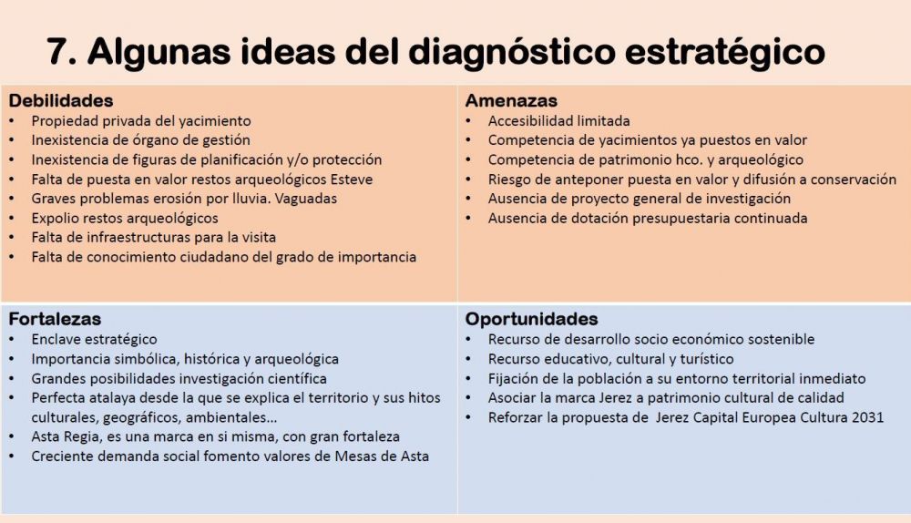 El análisis DAFO del plan, dado a conocer este miércoles.
