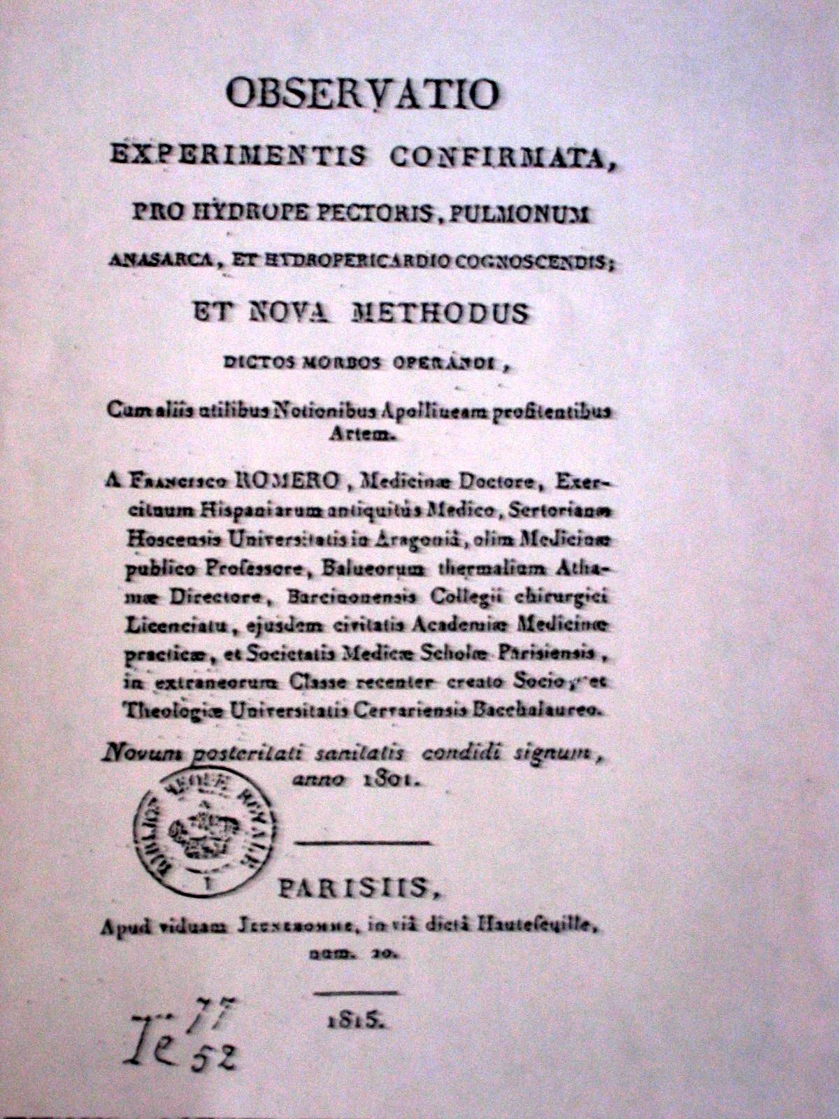 Memoria de Francisco Romero.