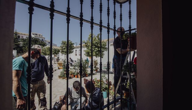 En la imagen, Zahara de la Sierra durante el rodaje de la serie 'Feria: la luz más oscura', en el verano de 2021.