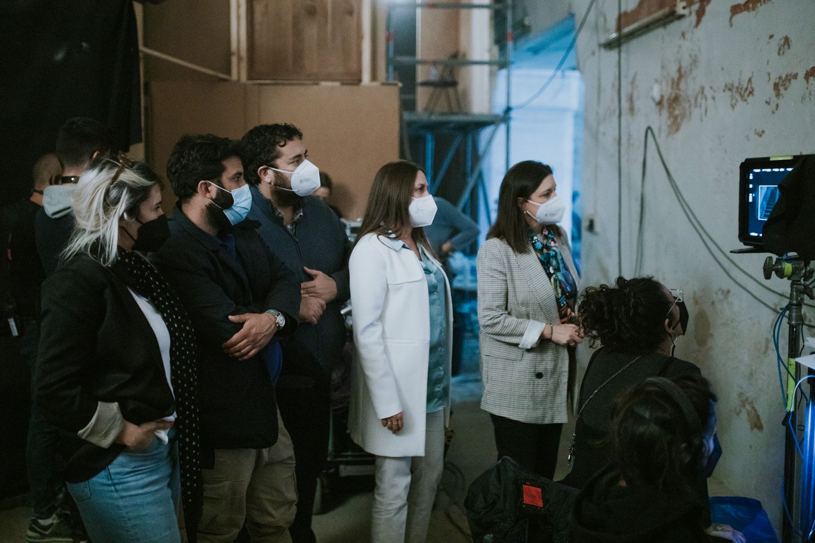 Visita de la alcaldesa de San Fernando, Patricia Cavada, al rodaje.