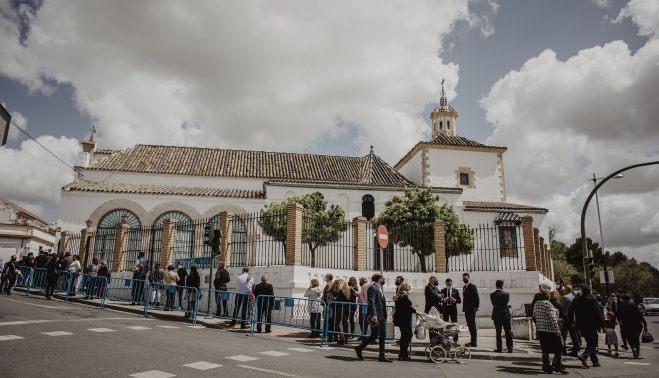 Los exteriores de San Telmo, con las últimas colas de la Semana Santa de 2021.