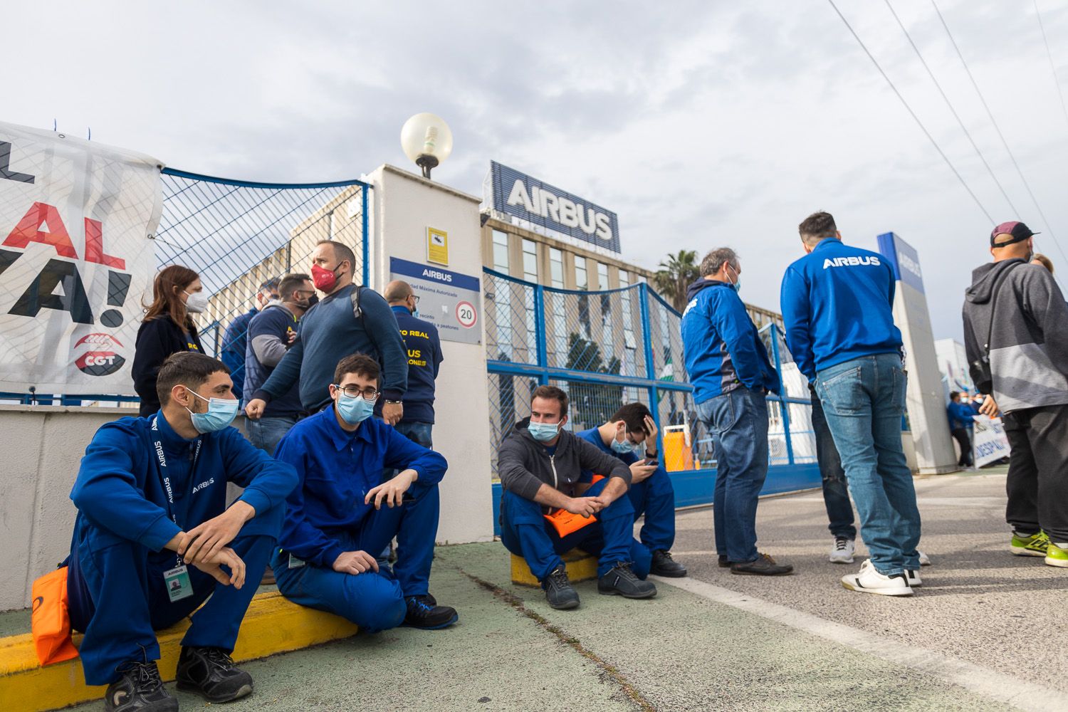 Un momento de las protestas recientes contra el cierre de Airbus.
