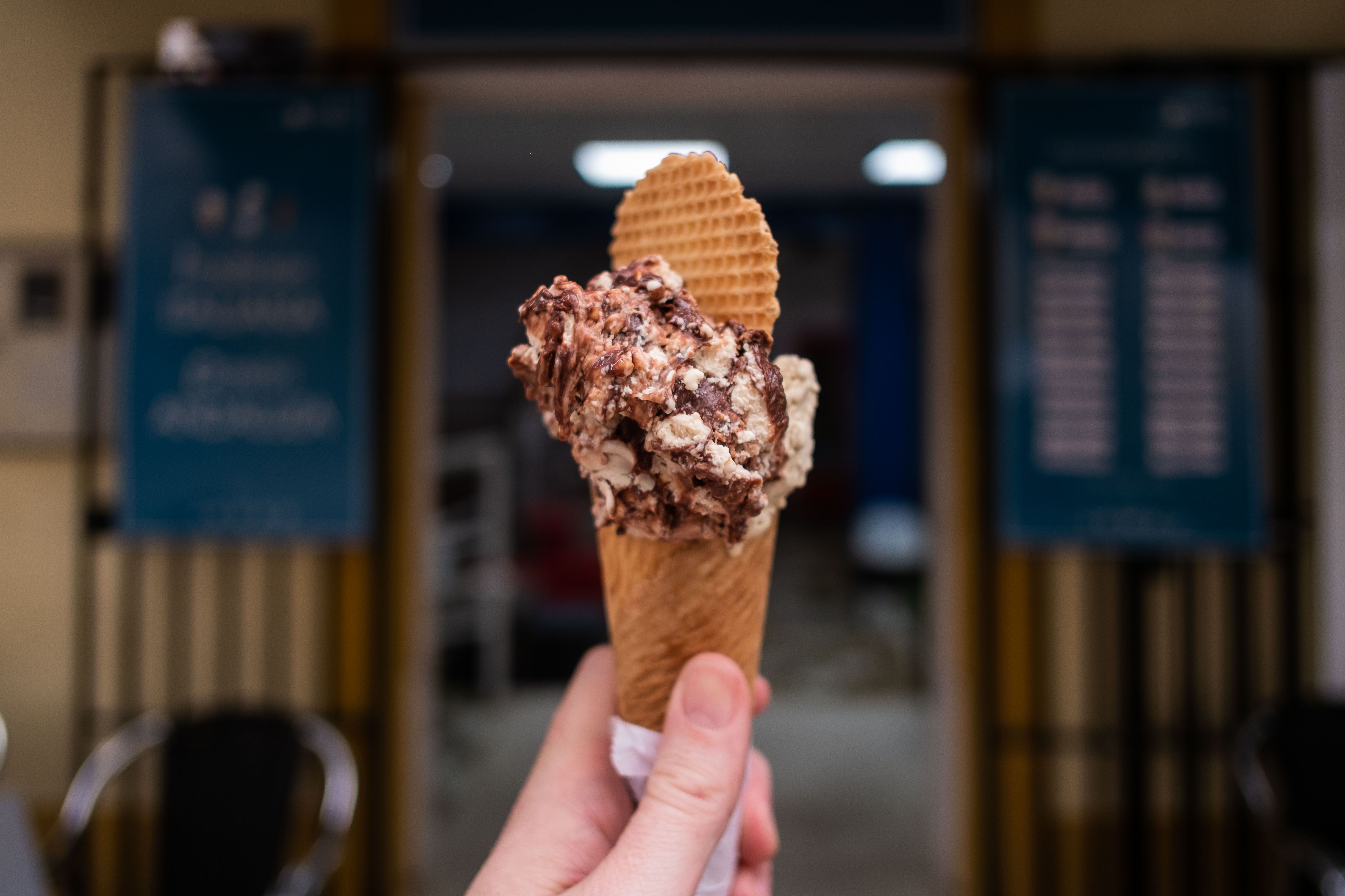 Helado con galleta. 