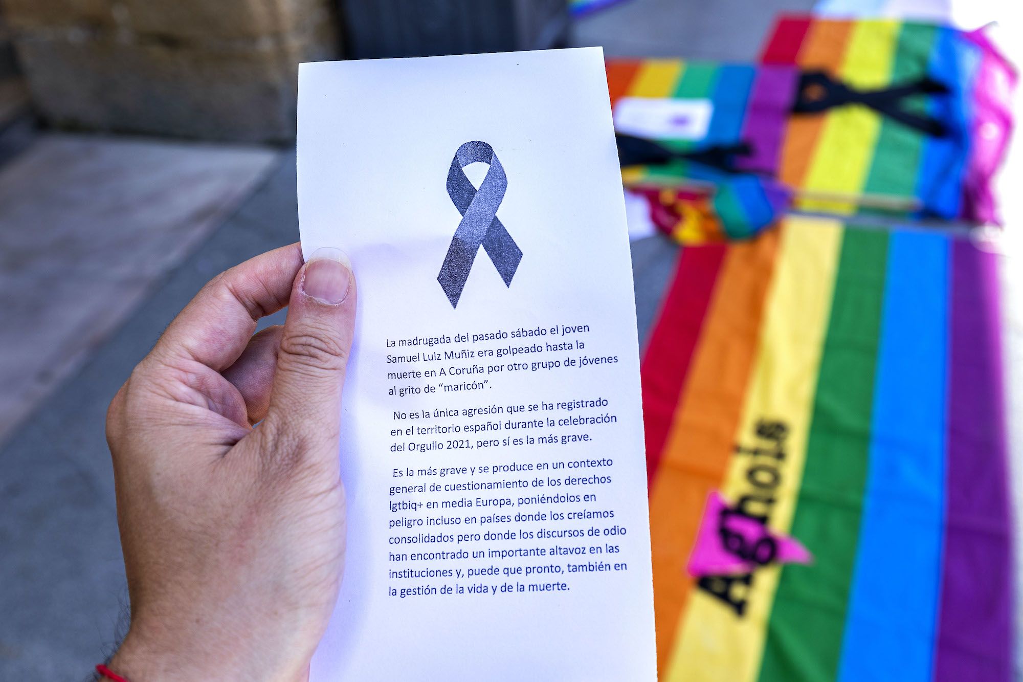 Concentración en protesta por la muerte de Samuel en Cádiz.