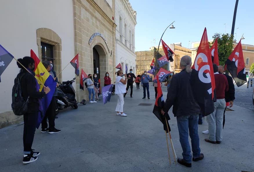 Una protesta reciente de trabajadoras de la escuela infantil Triquitraque.