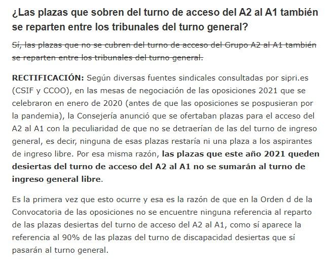 El portal Sipri recoge la siguiente información sobre las oposiciones en Andalucía