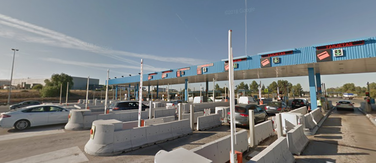 El peaje de la AP4, en una imagen de Google Maps. Los peajes, presentes en campaña.