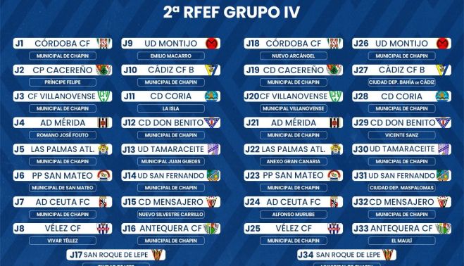 Calendario de la Segunda RFEF.