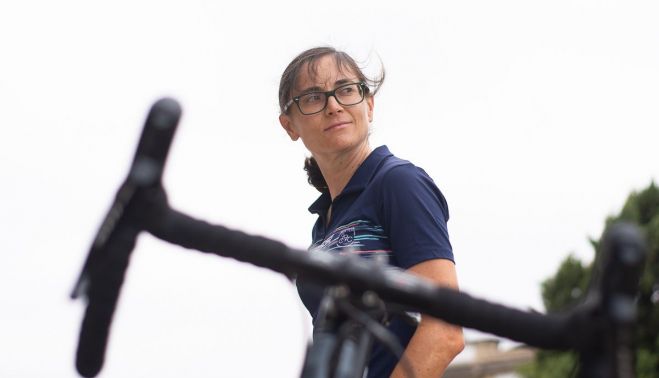 La profesora roteña, una ciclista de gran nivel.   MANU GARCÍA