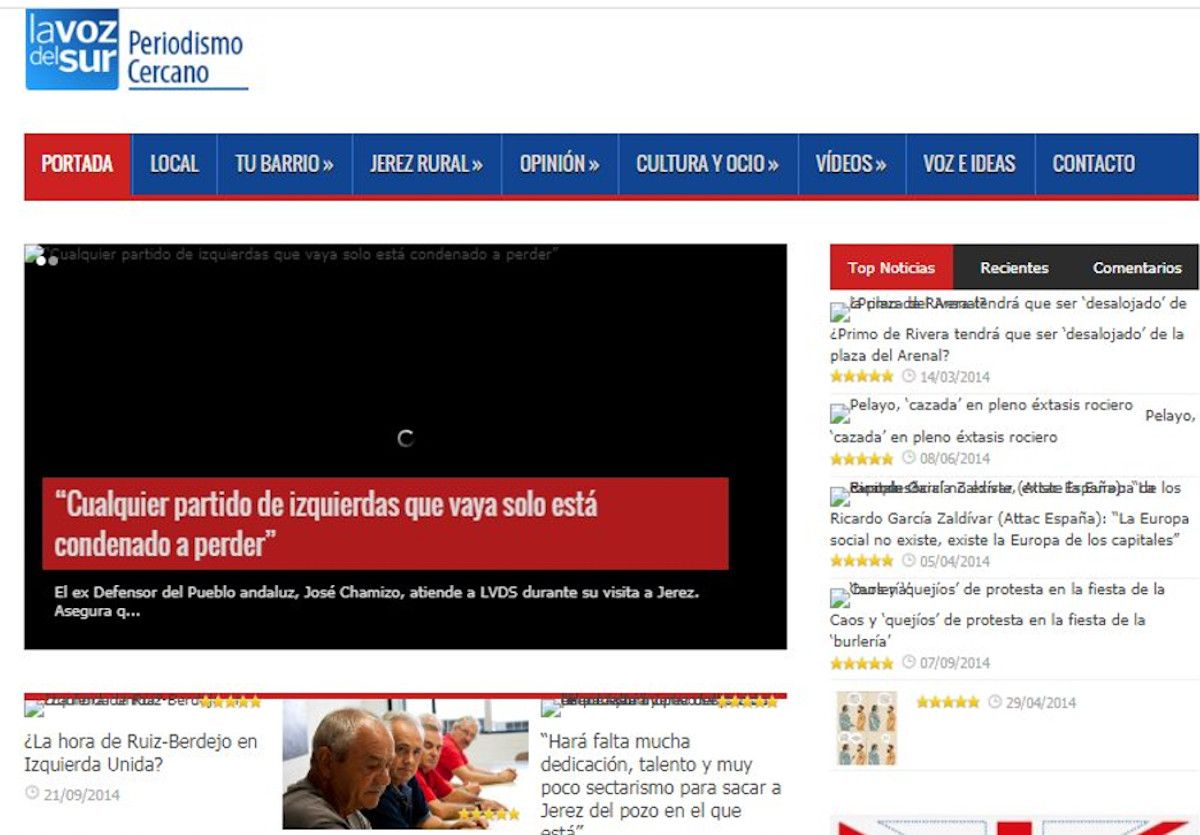 lavozdelsur.es, el día 23 de septiembre de 2014. Internet Archive.