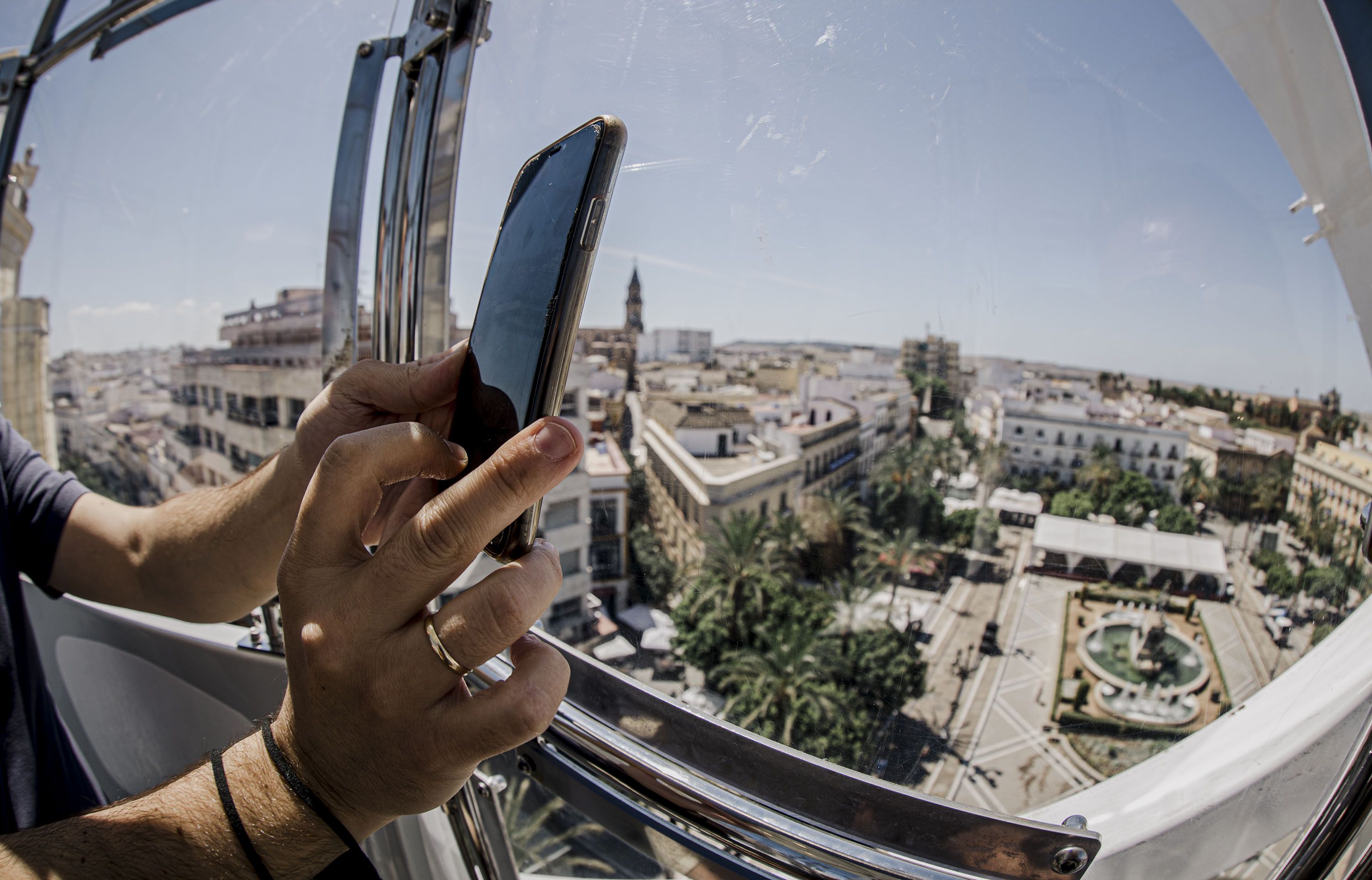 Foto desde la noria, la primera de muchas que vendrán (también 'selfies')