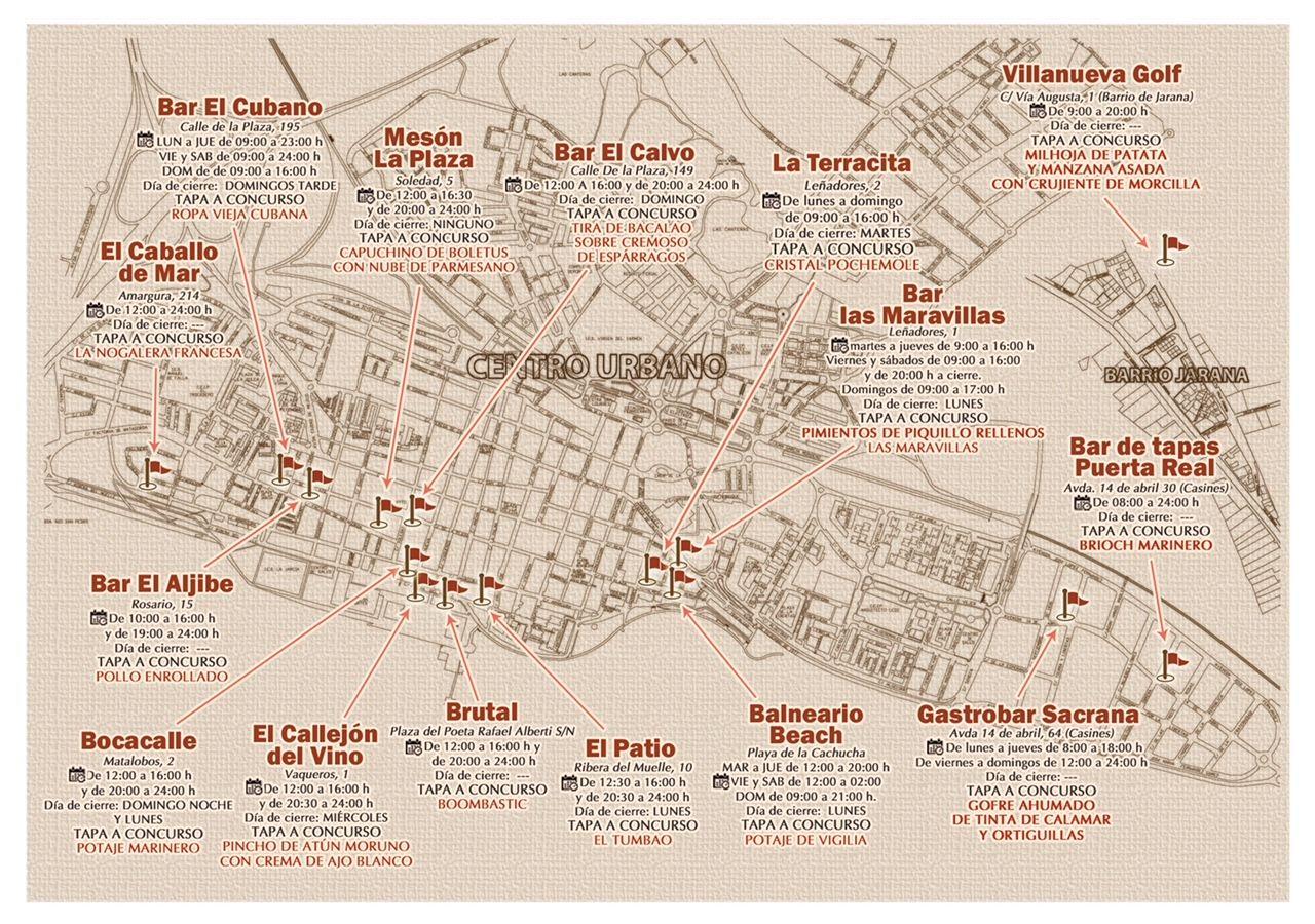 Mapa de establecimientos participantes.