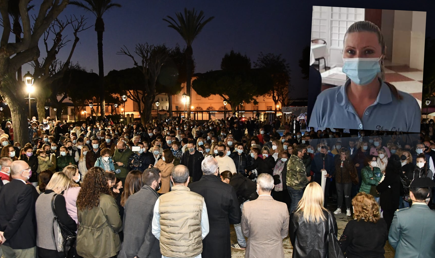 Concentración de repulsa en San Roque, tras el asesinato en noviembre de 2021 de María Isabel.