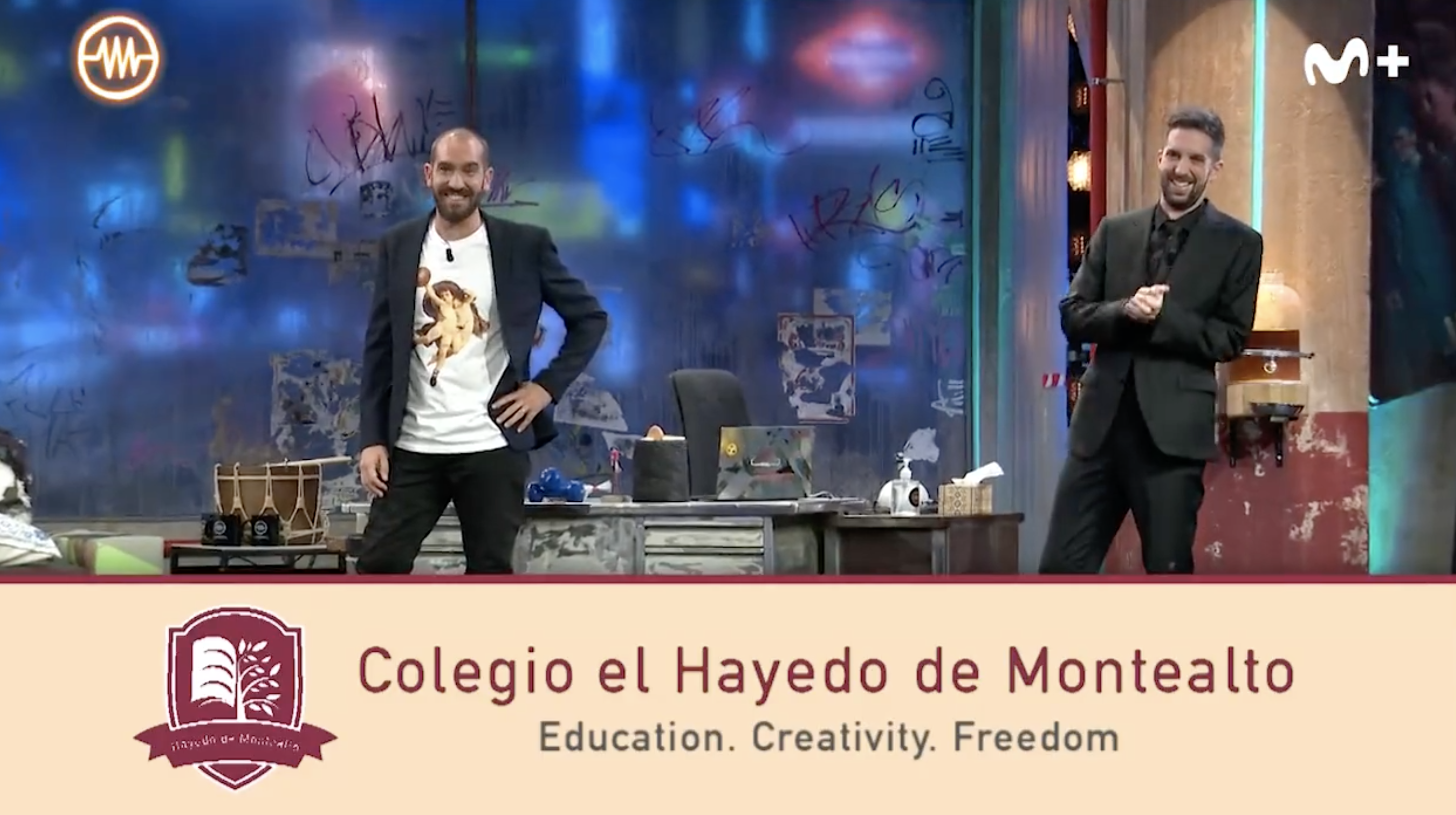 David Broncano junto a Jorge Ponce en el momento de la sátira en La Resistencia.
