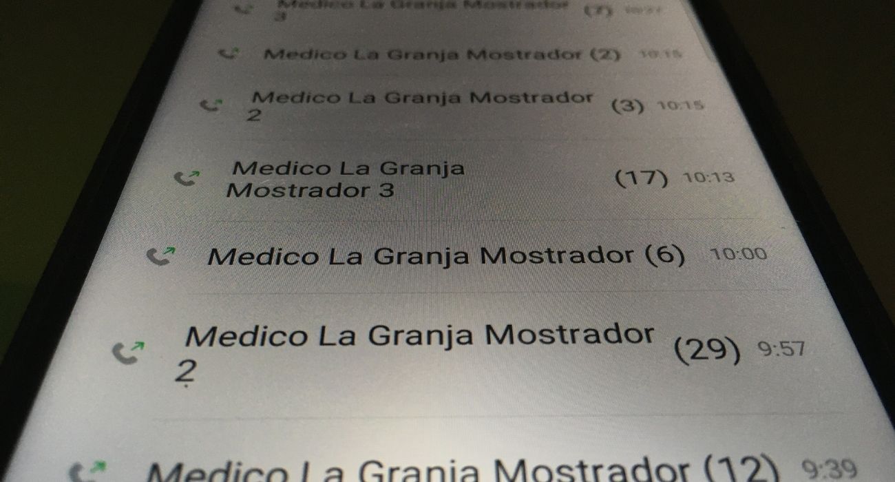 Algunos de los intentos de llamadas realizados para coger cita en el Centro de Salud de La Granja.