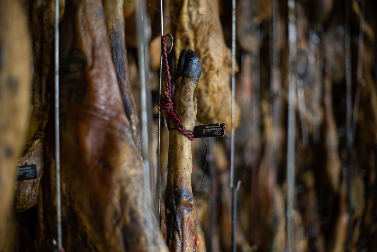 Detalle de una pata de jamón ibérico de Montesierra.