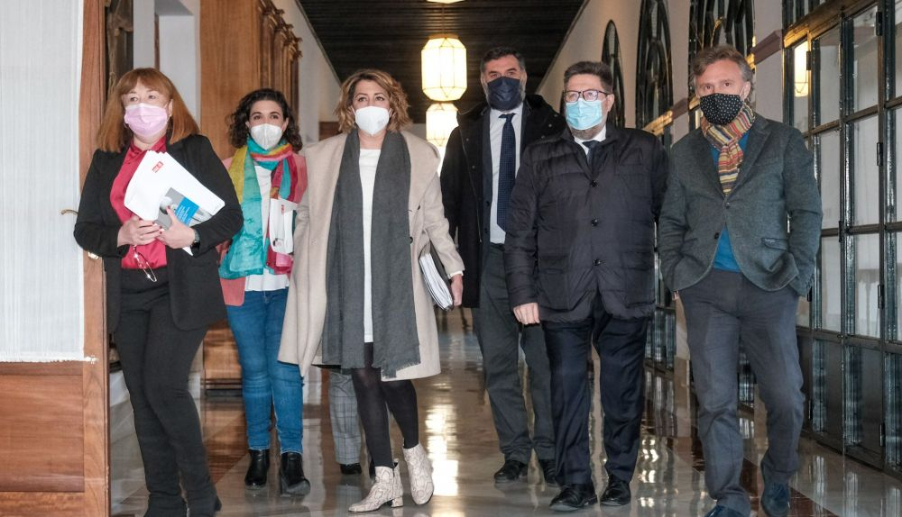 Díaz, este viernes, a su llegada al Parlamento.   PARLAMENTO ANDALUZ