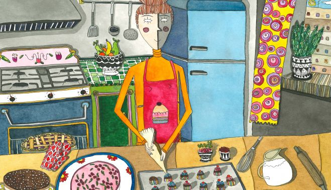 'La dulce repostera', ilustración ganadora de Zaida Mesa.