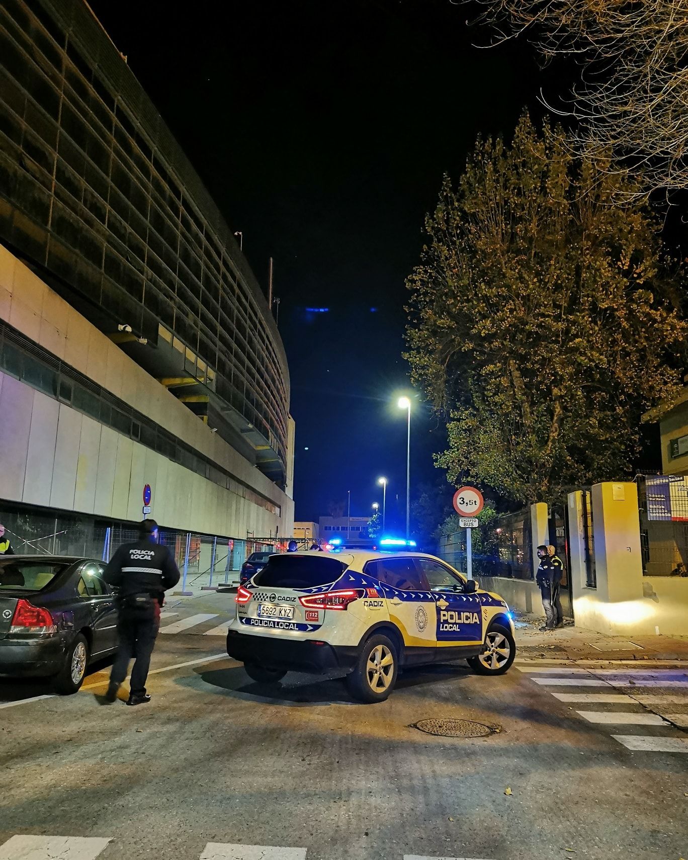 Intervención de la Policía Local de Cádiz.