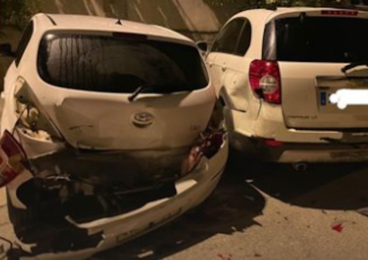 Coches afectados en Jerez.