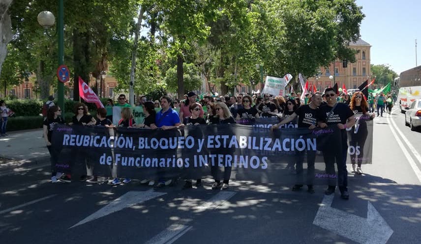 Manifestación de interinos, en una imagen de archivo.