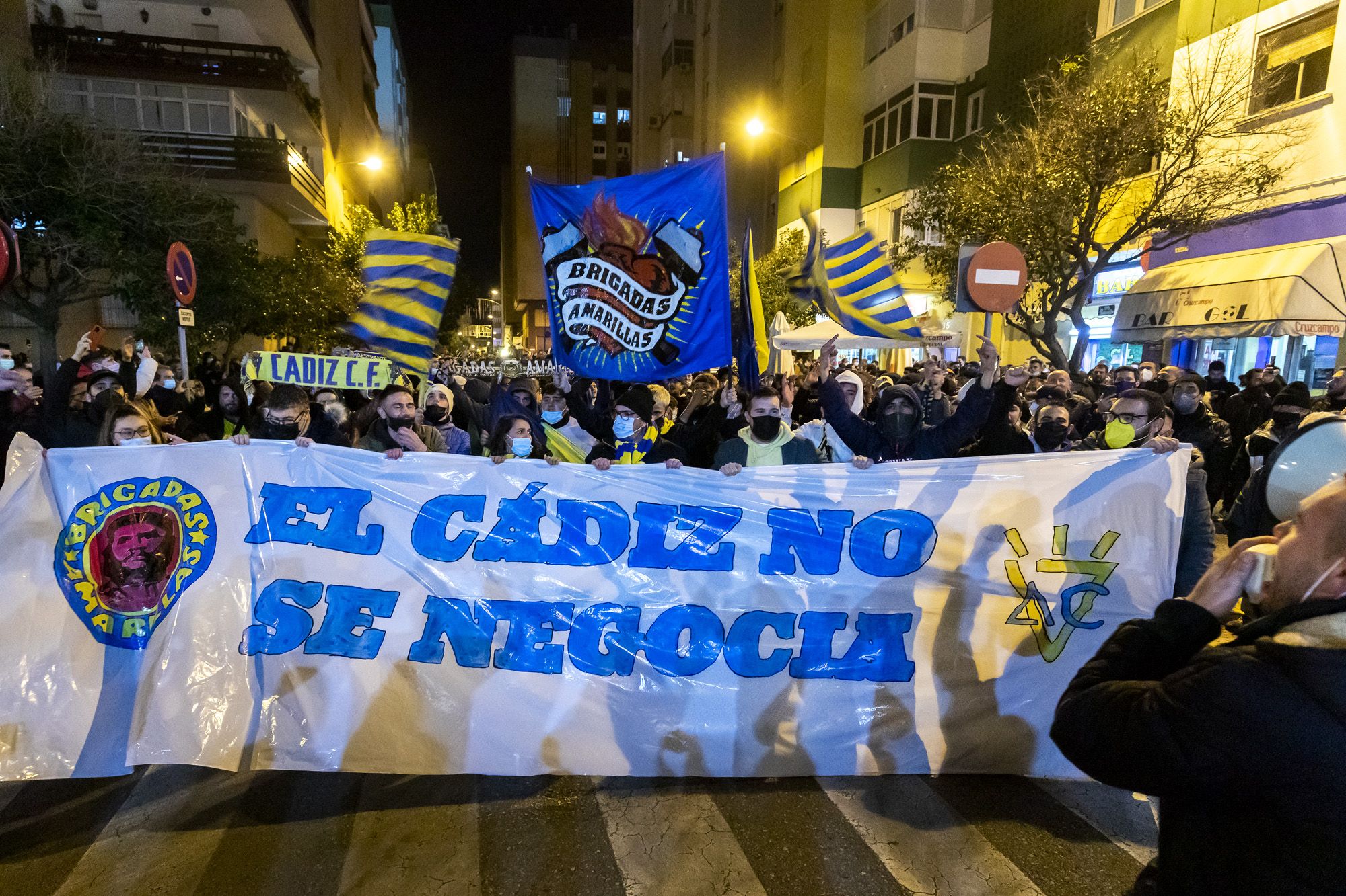 Una protesta anterior de la afición del Cádiz.