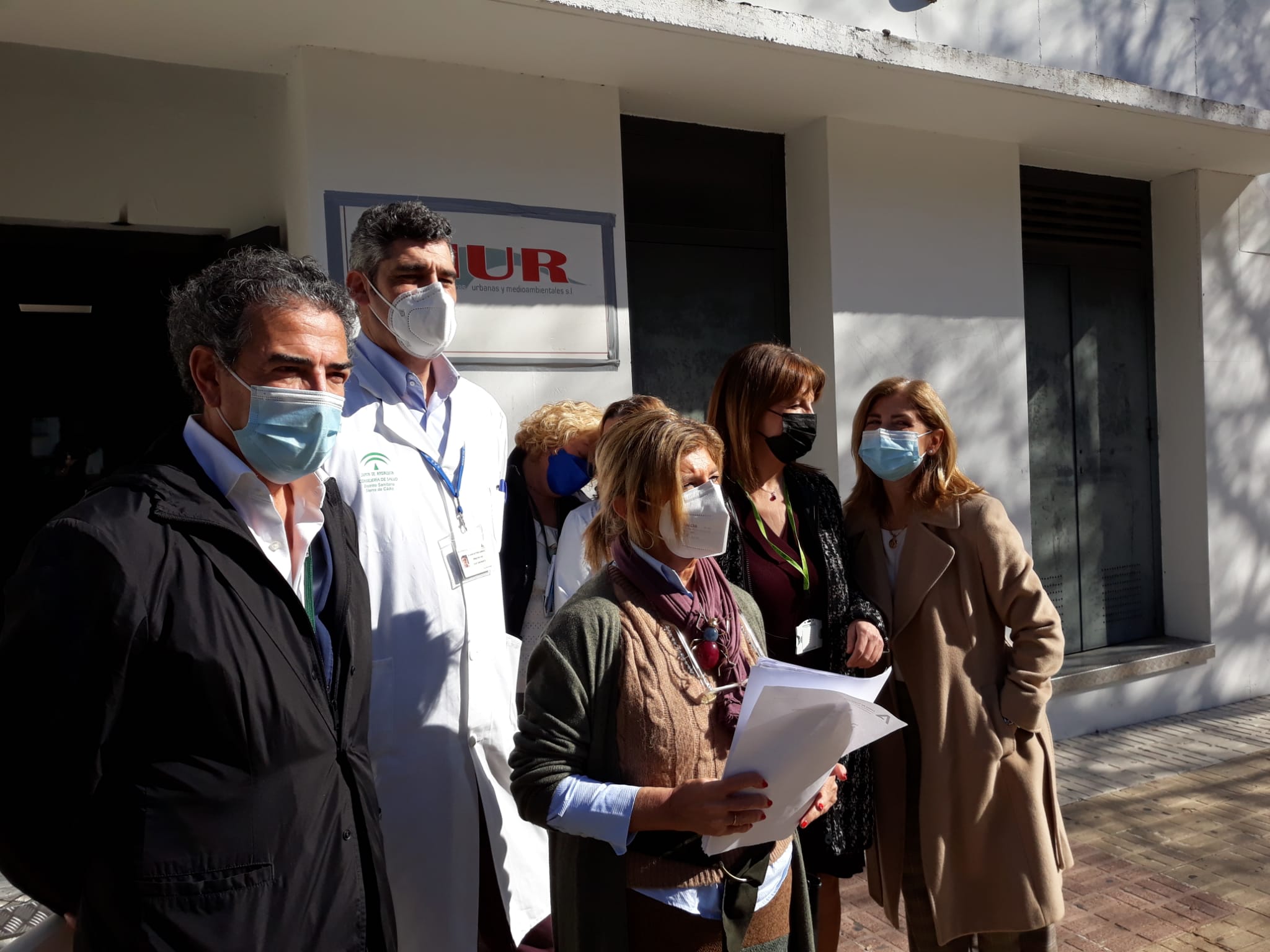 Isabel Paredes, delegada territorial de la Junta, durante el inicio de las obras de ampliación de San Benito