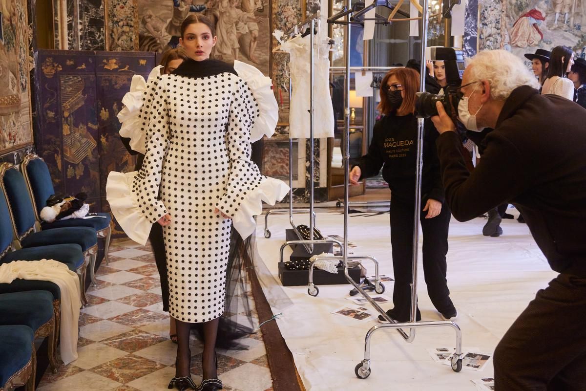 La portuense en el desfile durante la Fashion Week de París. 