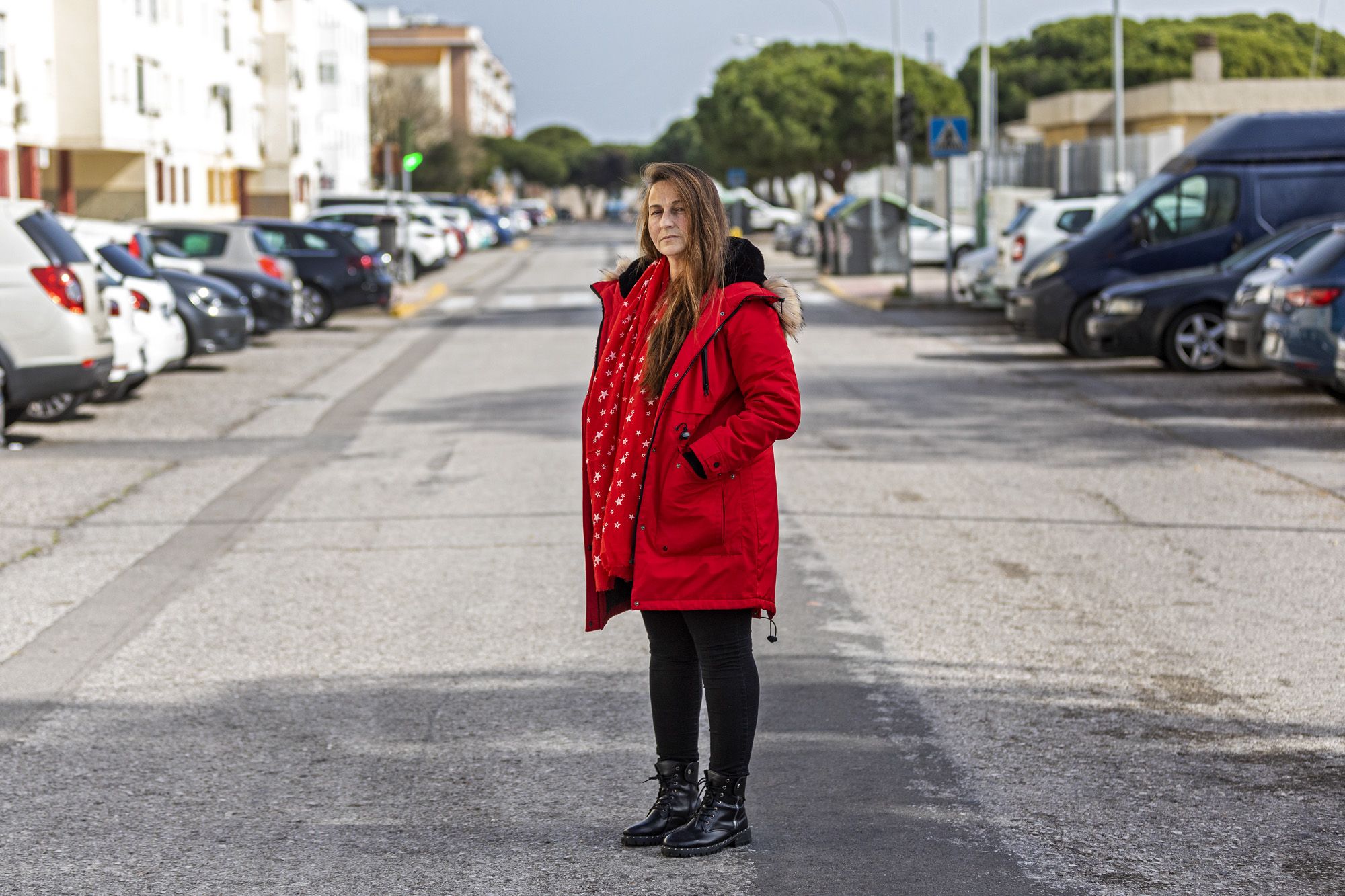 Raquel en la calle donde se enfrentó a la tanqueta de la UIP y los antidisturbios.