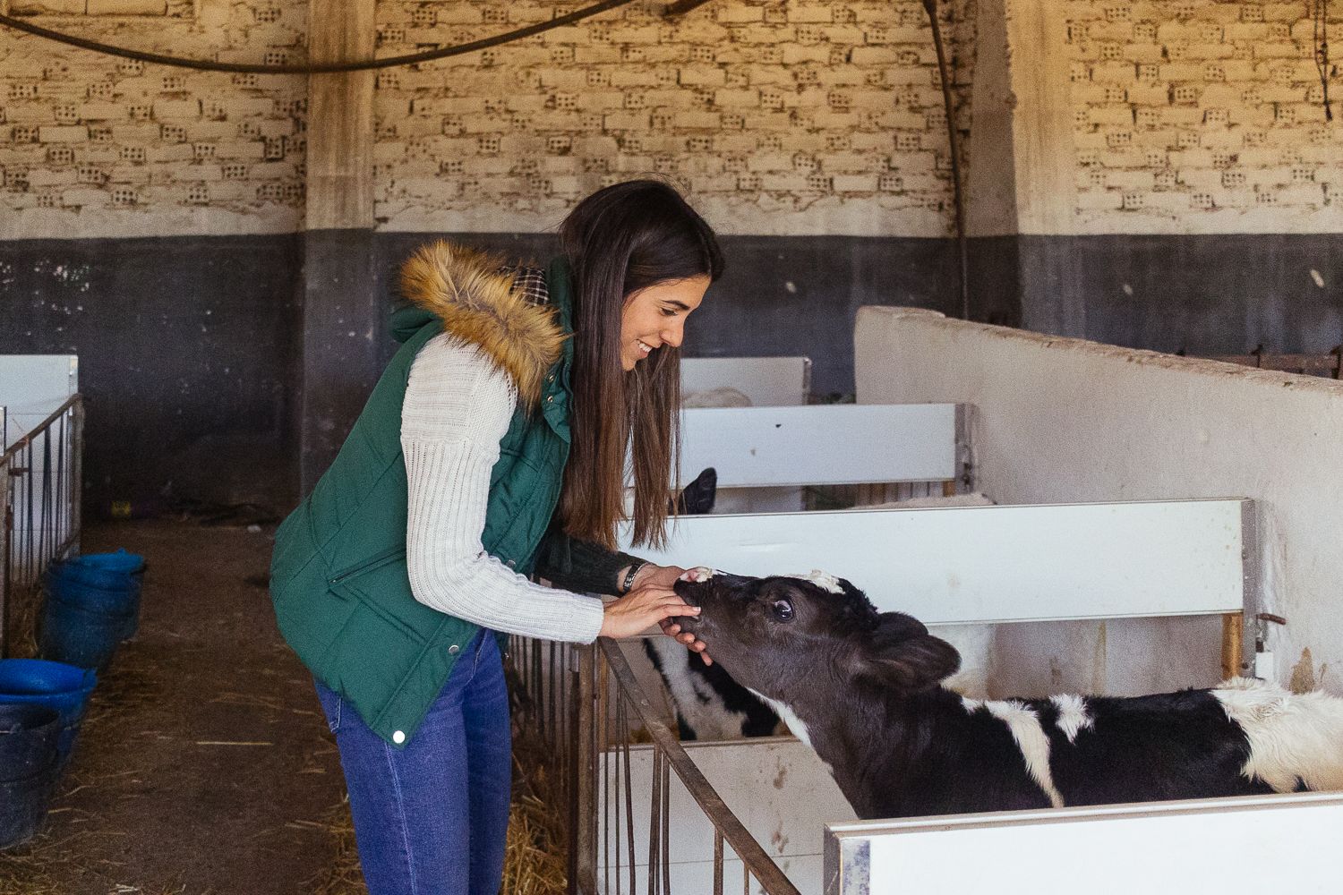 Pilar en la zona donde se encuentran los terneros más jóvenes.