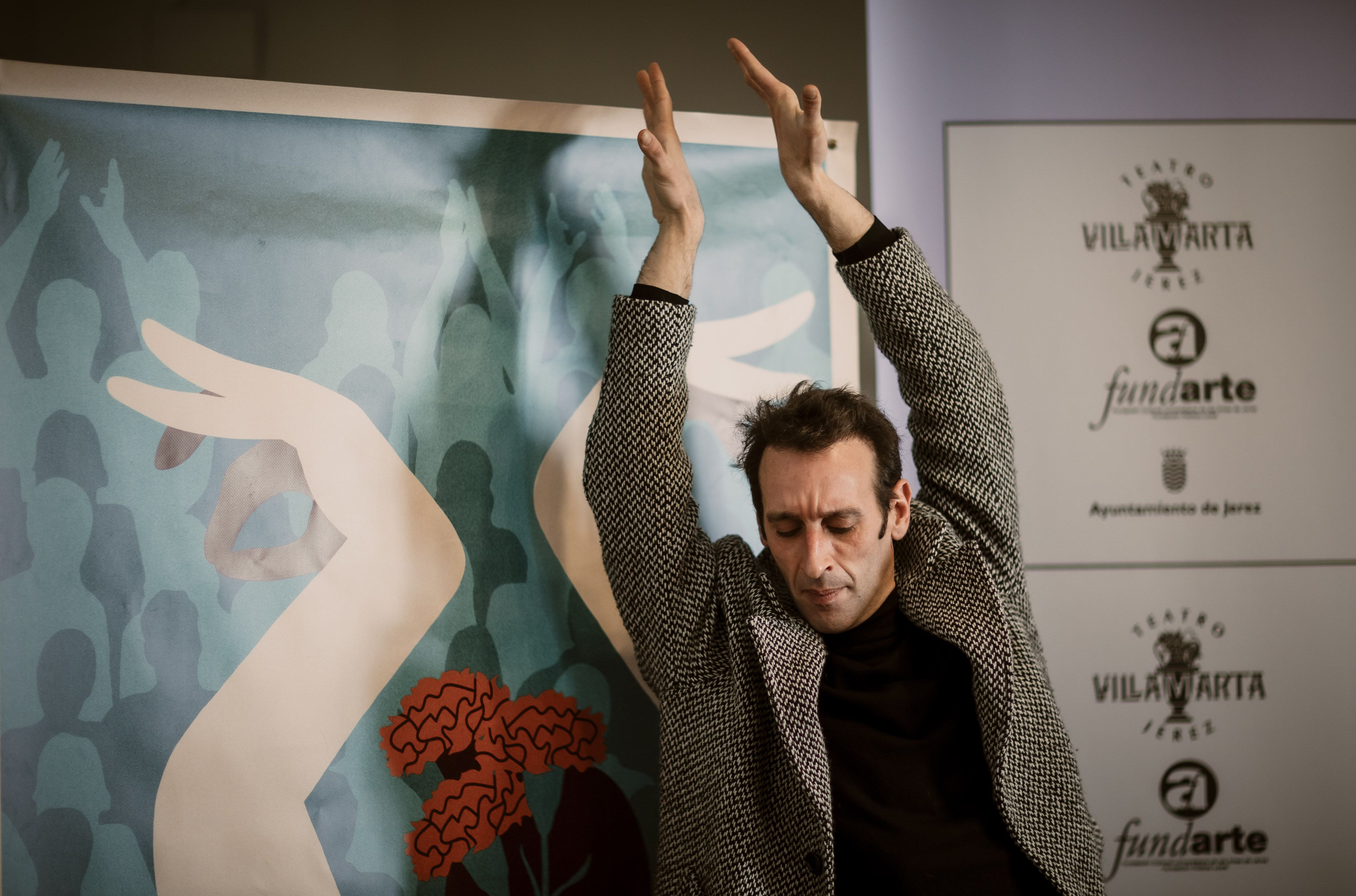 En la imagen, Rubén Olmo tras la rueda de prensa de 'Centenario Antonio Ruiz Soler', en el 26 Festival de Jerez. 