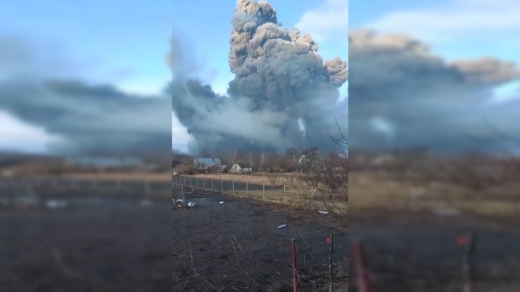 Imagen del ataque contra un depósito de municiones ucraniano en el oblast de Vínnytsia