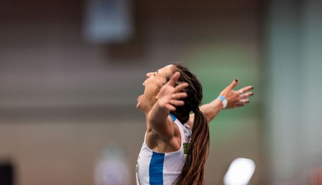 Maribel Pérez, en el Campeonato de España de Atletismo 2022. 